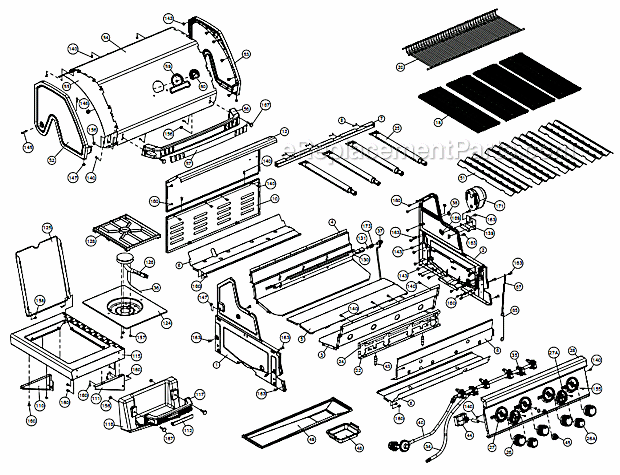 Page A Diagram and Parts List for  Broil King Grill